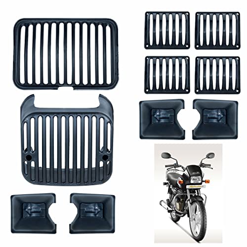 SORAX Heavy Quality Headlight Grill Set Including Tail Light & Indicator Protection for Hero Splendor Motorcycles (Set of 1Pcs) - Image 1