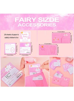 Breling Tooth Pillow Kit For Girls Teeth Gifts Pillow With Pocket Including Lost Teeth Holder Cute Dear Tooth Notepad Felt Keepsake Wallet Pouch To Hold Card Photography For Kids (Pink)  - Image 3
