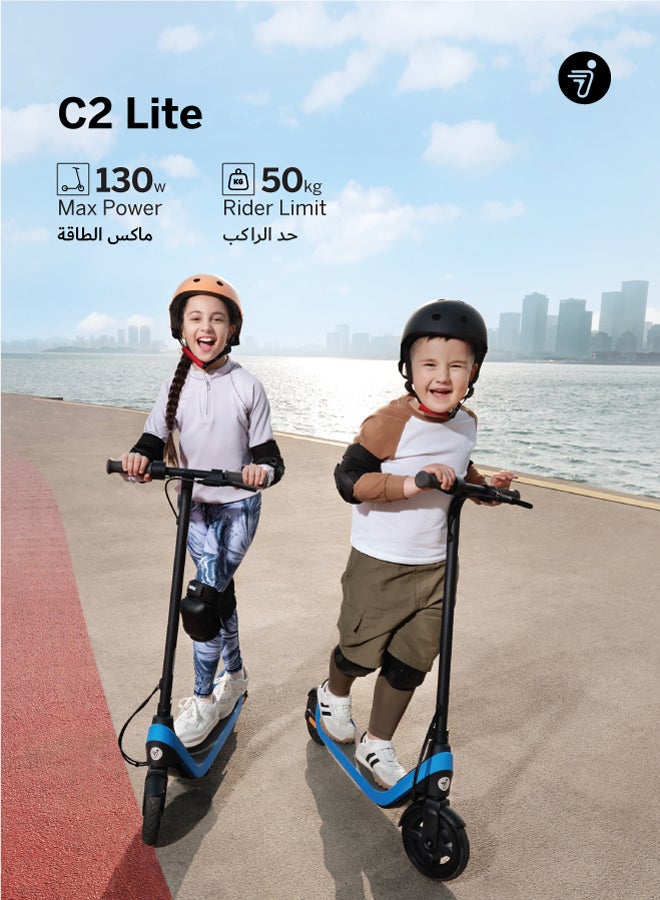 ninebot Segway C2 Lite Kids Electric Scooter, Three Speed Modes 16 km/h Fast Scooter, 9 km Long Range & 130W Powerful Motor, RGB Light Effects, For 6 – 10 Years Old, 50 kg Rider Limit Kids Scooter - Image 2