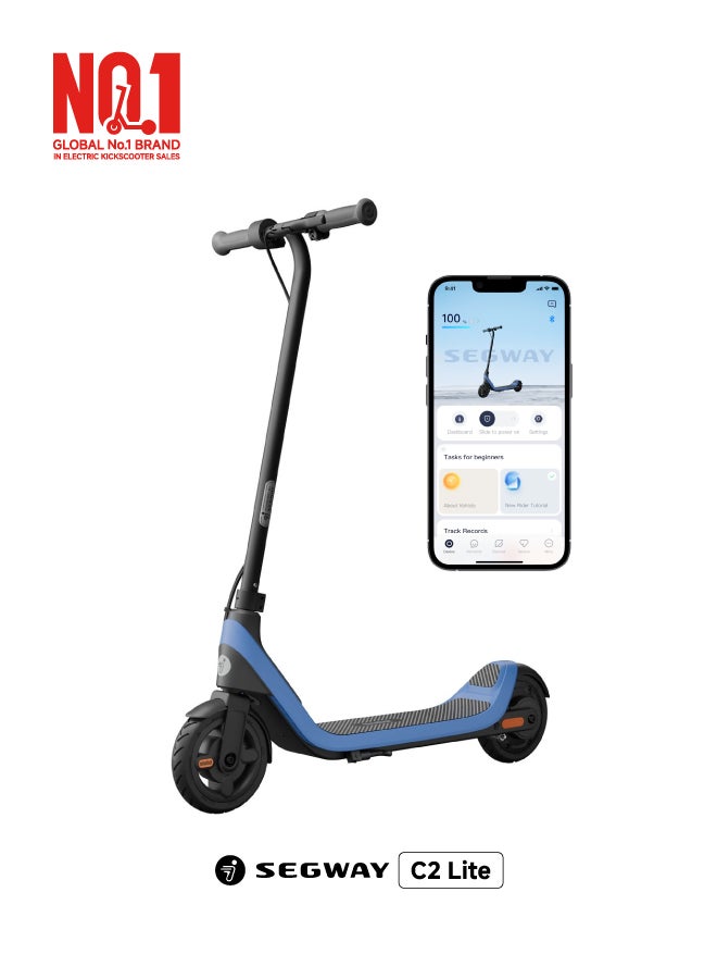ninebot Segway C2 Lite Kids Electric Scooter, Three Speed Modes 16 km/h Fast Scooter, 9 km Long Range & 130W Powerful Motor, RGB Light Effects, For 6 – 10 Years Old, 50 kg Rider Limit Kids Scooter - Image 1
