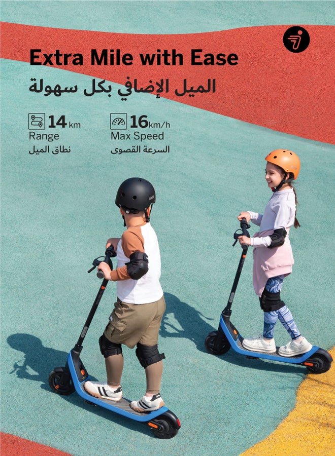 ninebot Segway C2 Lite Kids Electric Scooter, Three Speed Modes 16 km/h Fast Scooter, 9 km Long Range & 130W Powerful Motor, RGB Light Effects, For 6 – 10 Years Old, 50 kg Rider Limit Kids Scooter - Image 3