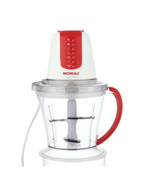 Deluxe Vegetables Chopper, 750ml, 700 Watt, White / Red - MAR-2074