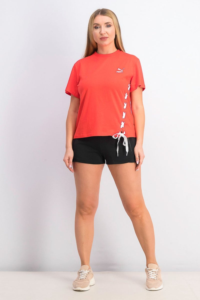 PUMA تي شيرت رياضي نسائي بأكمام قصيرة، خارجي، وردي فاتح - Image 2