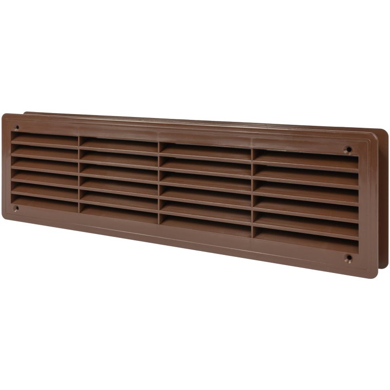 Vent Systems 18 x 5 Inch Dark Brown Plastic Door Air Vent Cover Two Sided Louvered Vent Register Interior Door Grille Louver Ventilation Grill for Home Cabinet Furniture Bathroom Garage