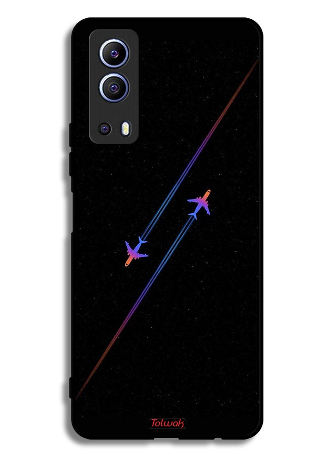 Tolwak Vivo Y72 5G Protective Case Cover Airplanes Art - Image 2