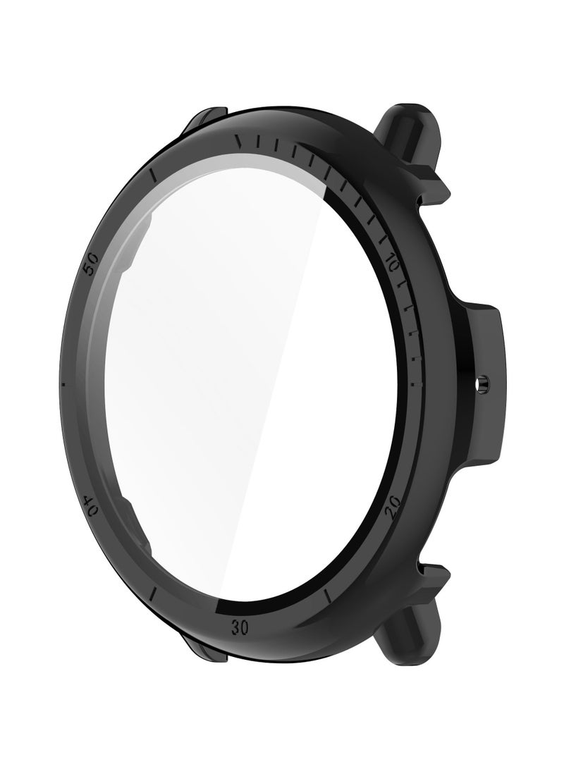 Case for Amazfit Active 2 Hard PC + Tempered Screen Film Integrated Dust-Proof Watch Cover Compatible with Amazfit Active 2 (Black)  - Image 2