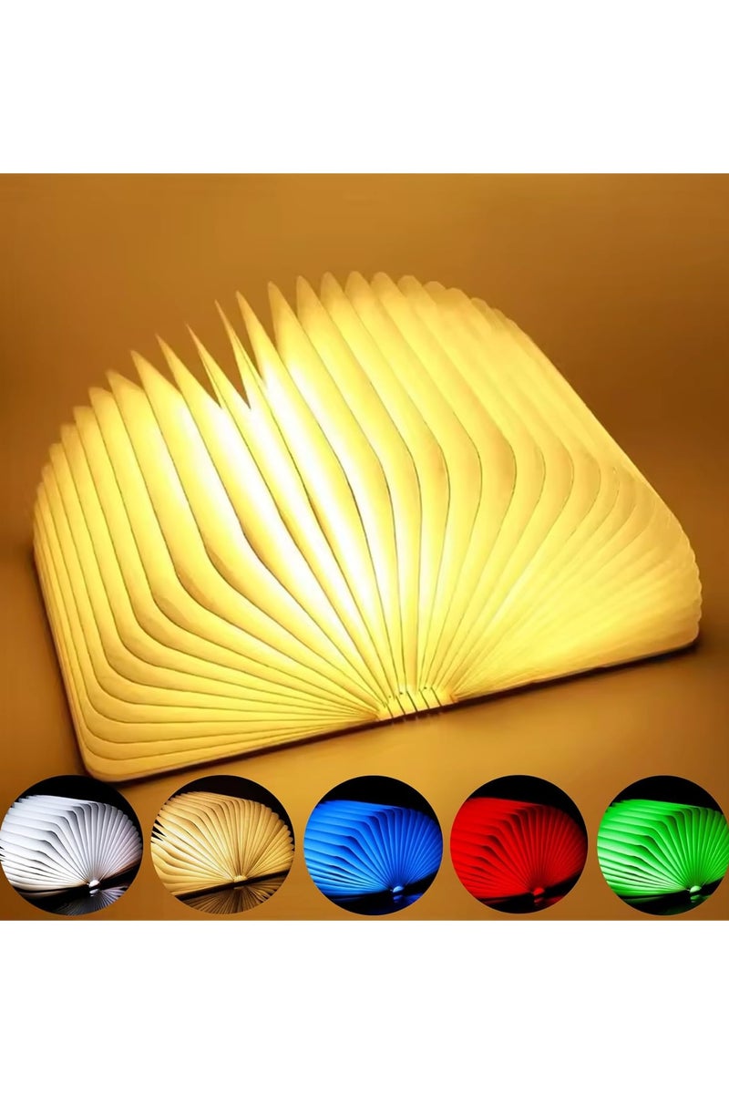 CMGTYYD. مصباح كتاب خشبي، مصباح كتاب قابل للطي LED مغناطيسي قابل لإعادة الشحن عبر USB إضاءة مزاجية إضاءة ليلية إبداعية للديكور، أضواء زخرفية عملية وجميلة (12 * 9 * 2.5 سم) - Image 1
