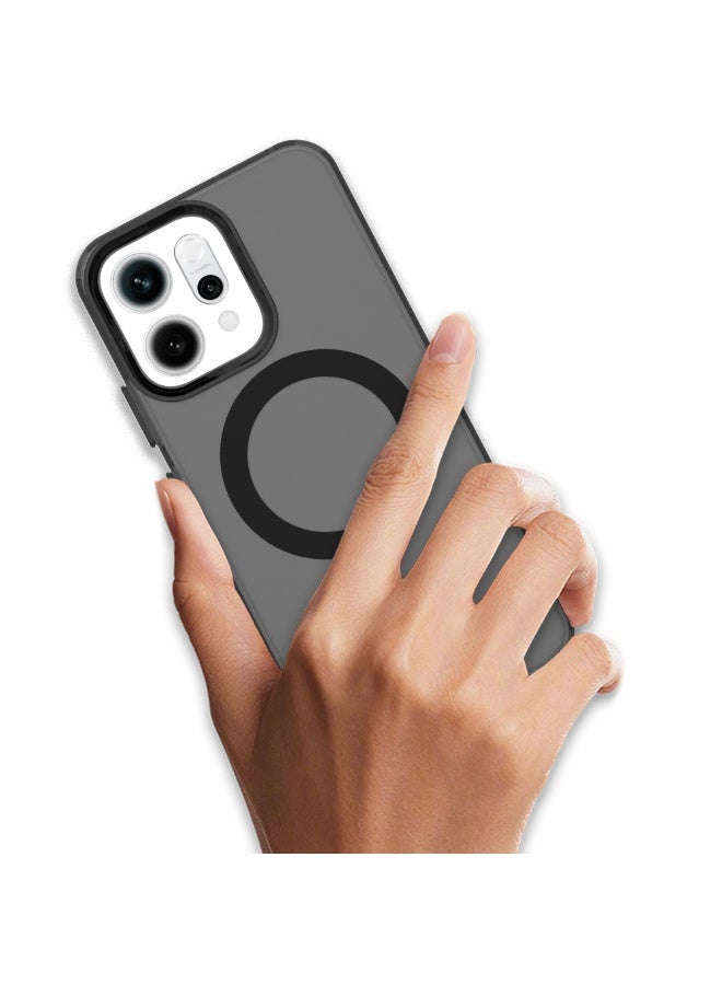 general Case for OPPO Reno 14F , Compatible with MagSafe, Soft TPU + PC Hybrid Cover, Shockproof Translucent Matte Back Anti-Scratch Cover - Image 2