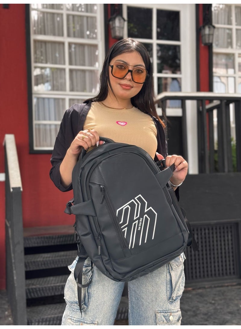 Sport Laptop Backpack 15.6 Inch – Casual & Travel Laptop Bag with USB Port, Anti-Theft Pocket, Lightweight & Waterproof Backpack for College, Work, Gym, and Daily Use (Black) - Image 3