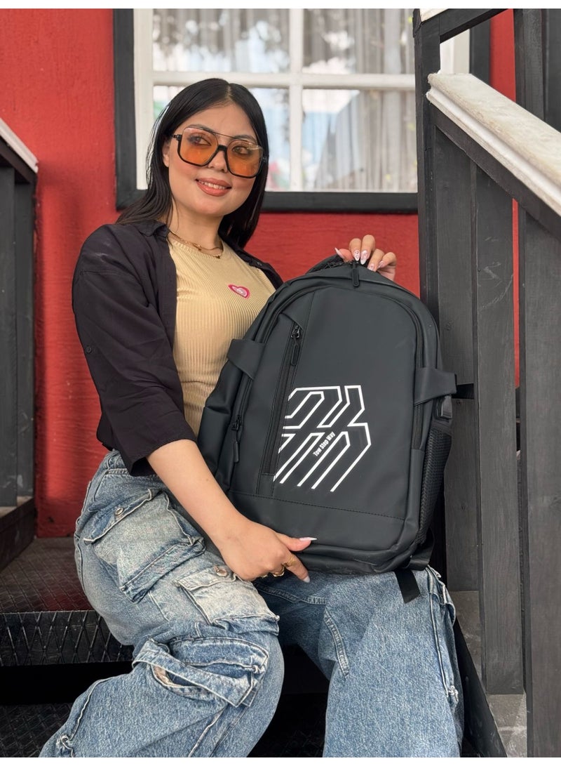 Sport Laptop Backpack 15.6 Inch – Casual & Travel Laptop Bag with USB Port, Anti-Theft Pocket, Lightweight & Waterproof Backpack for College, Work, Gym, and Daily Use (Black) - Image 4