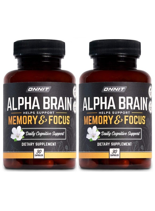 Onnit ONNIT Alpha Brain Premium Nootropic Brain Supplement - Caffeine-Free Focus Capsules for Concentration, Brain Booster & Memory Support - Cat's Claw, Bacopa, Oat Straw (30ct 2-Pack)  - Image 1