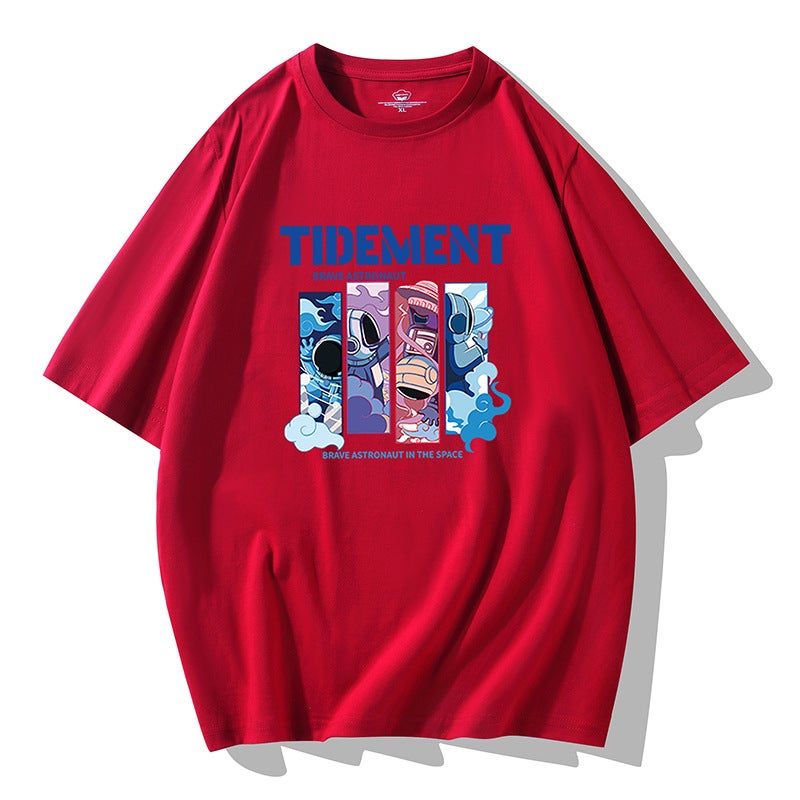 2025 Summer Short-Sleeved T-Shirt Men'S Korean Style Ins Printed Cotton Bottoming Shirt Trbottomy Brand Round Neck Half-Sleeved T-Shirt Men'S T - Image 1