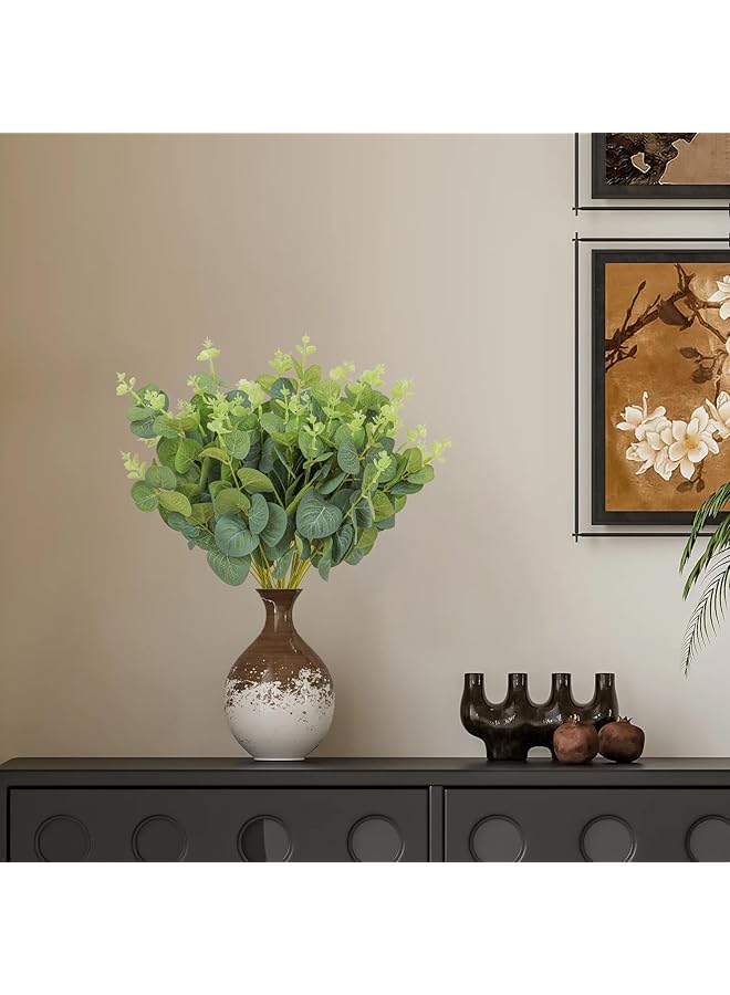 إيروريكس 50 قطعة من سيقان شجر الكينا الاصطناعية وأوراق شجر الكينا المزيفة وأوراق شجر الكينا الحقيقية وفروع الخضرة الاصطناعية لباقة الزفاف وغرفة النوم والمكتب والحمام وغرفة المزرعة والديكور الداخلي - Image 4