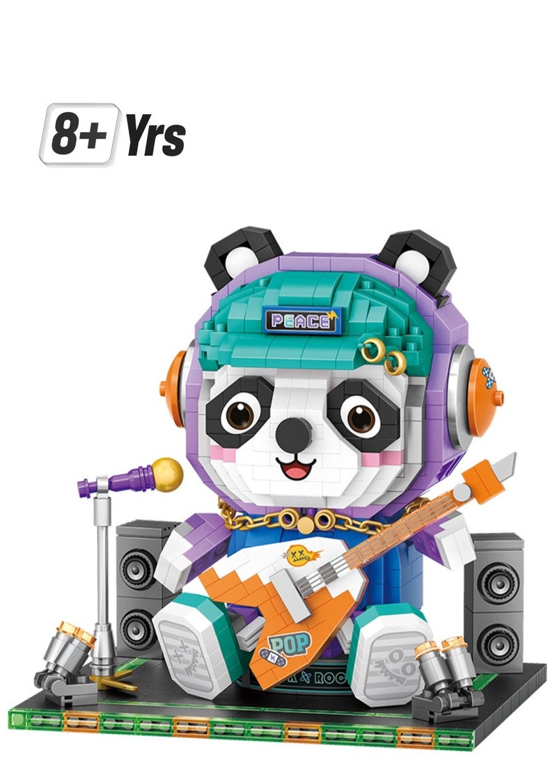 1060pcs Panda Singer Singing And Playing Model Assembly Model Ornaments Building Blocks Toys, Children'S Educational Game Gifts - Image 1