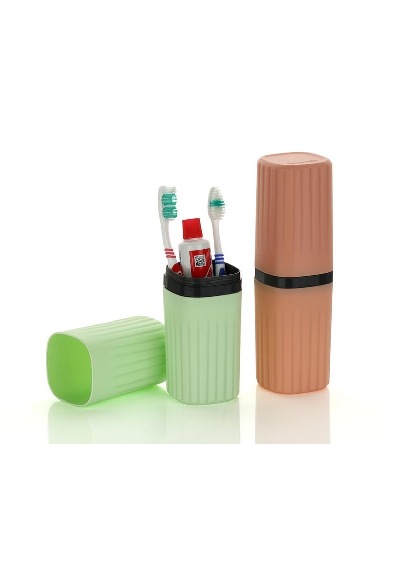 Perpetual Perpetual Square Toothbrush Storage Holder MultipurposeTravelFriendly Organizer for Bathroom Camping Business Trips School Pack of 2  - Image 1