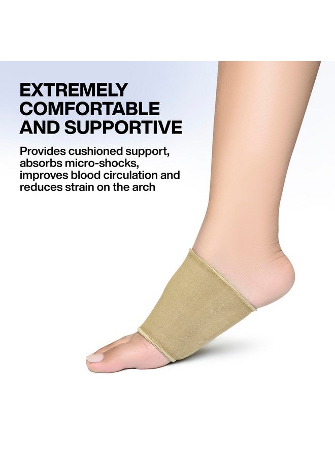FOVERA Plantar Fasciitis Gel Arch Support Cotton Sleeves Pair for Foot Pain, Fallen Arches, Achy Feet Problems for Men and Women (Brown, L Size, 1 Pair) - Image 5