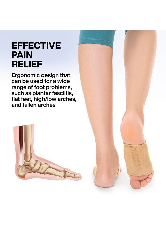 FOVERA Plantar Fasciitis Gel Arch Support Cotton Sleeves Pair for Foot Pain, Fallen Arches, Achy Feet Problems for Men and Women (Brown, L Size, 1 Pair) - Image 4