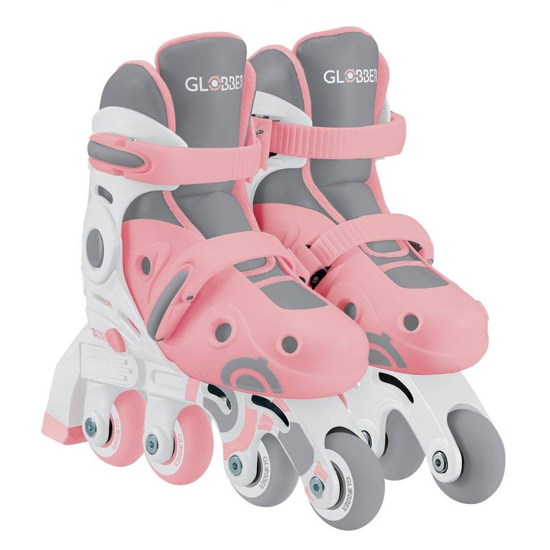 Globber Learning 2-in-1 Inline and Quad Combo Skates (S/M, EU 29-32, Pink/Grey) - Image 1