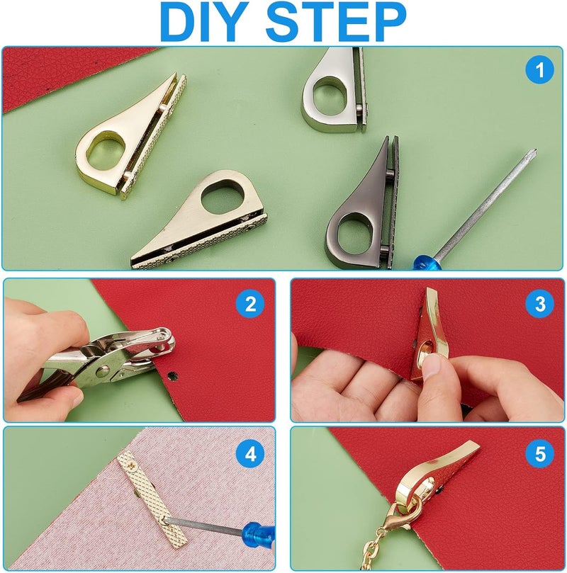 كلاراكو مجموعة من 8 مشابك جانبية للحقائب من كلاركو، 4 ألوان، مشبك موصل للحزام، مشبك تعليق للحقيبة، مشبك معدني، مشبك سلسلة لحقيبة اليد، مشبك تعليق، إكسسوارات يدوية الصنع للحقائب - Image 2