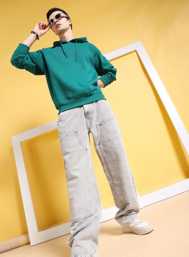 The Indian Garage Co Men Baggy Solid Mid-Rise Carpenter Denim