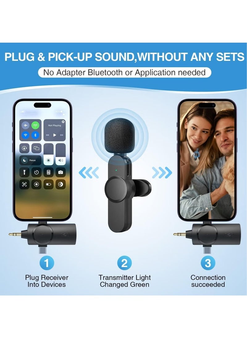 TIGER - Wireless Lavalier Lapel Microphone for iPhone, iPad, Android, and Camera – Plug-and-Play, 7-Hour Long Working Time, High-Quality Audio for Interview, Video, Podcast, Vlog, YouTube, Portable, Easy to Use, Clear Sound for Creators - Image 1