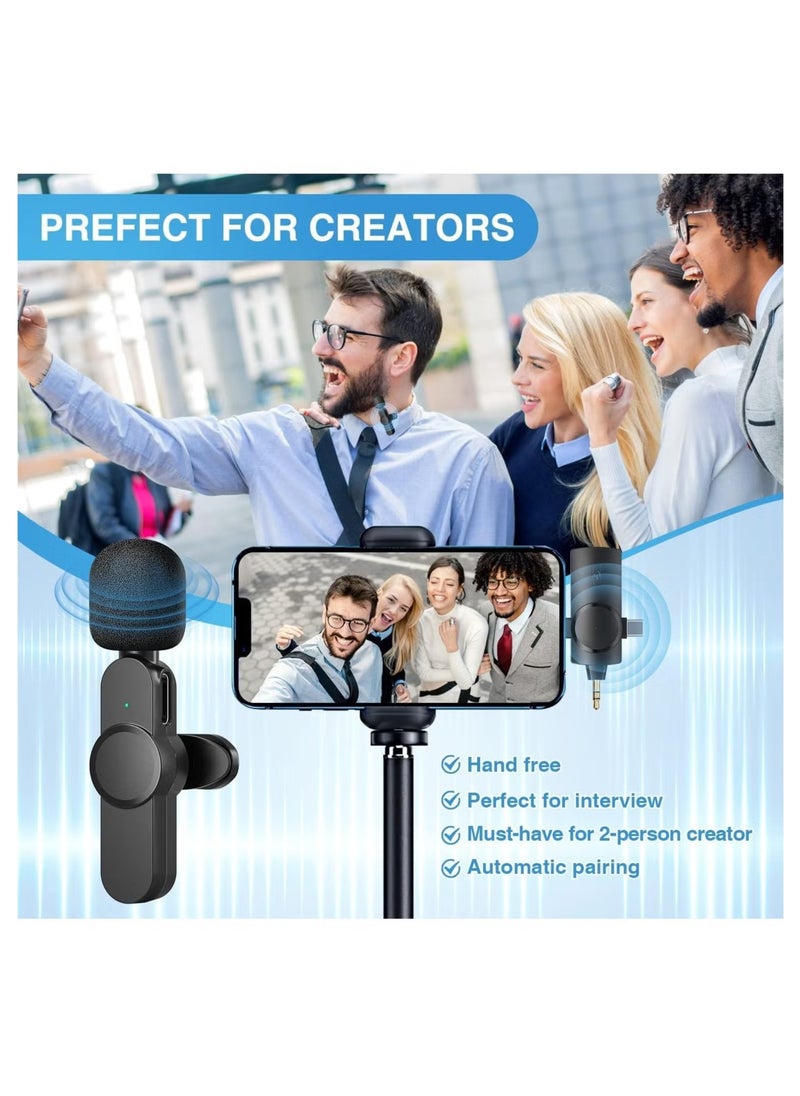 TIGER - Wireless Lavalier Lapel Microphone for iPhone, iPad, Android, and Camera – Plug-and-Play, 7-Hour Long Working Time, High-Quality Audio for Interview, Video, Podcast, Vlog, YouTube, Portable, Easy to Use, Clear Sound for Creators - Image 1