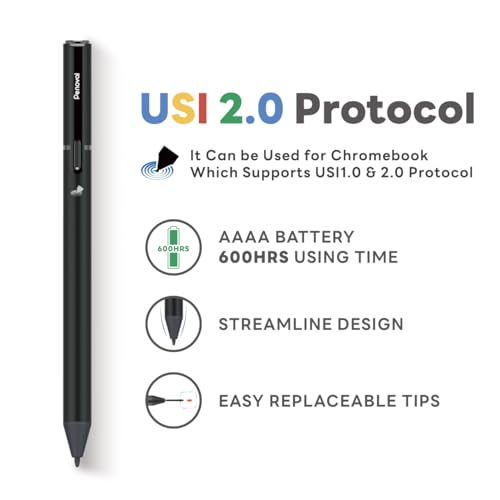 Penoval USI 2.0 Lite Stylus Pen for Some Chromebook Model, 4096 Levels Pressure & Smooth Writing Compatible with Google Pixel Tablet, Amazon Fire Max 11, ASUS Flip CX5/CM3, Lenovo Duet and More - Image 4