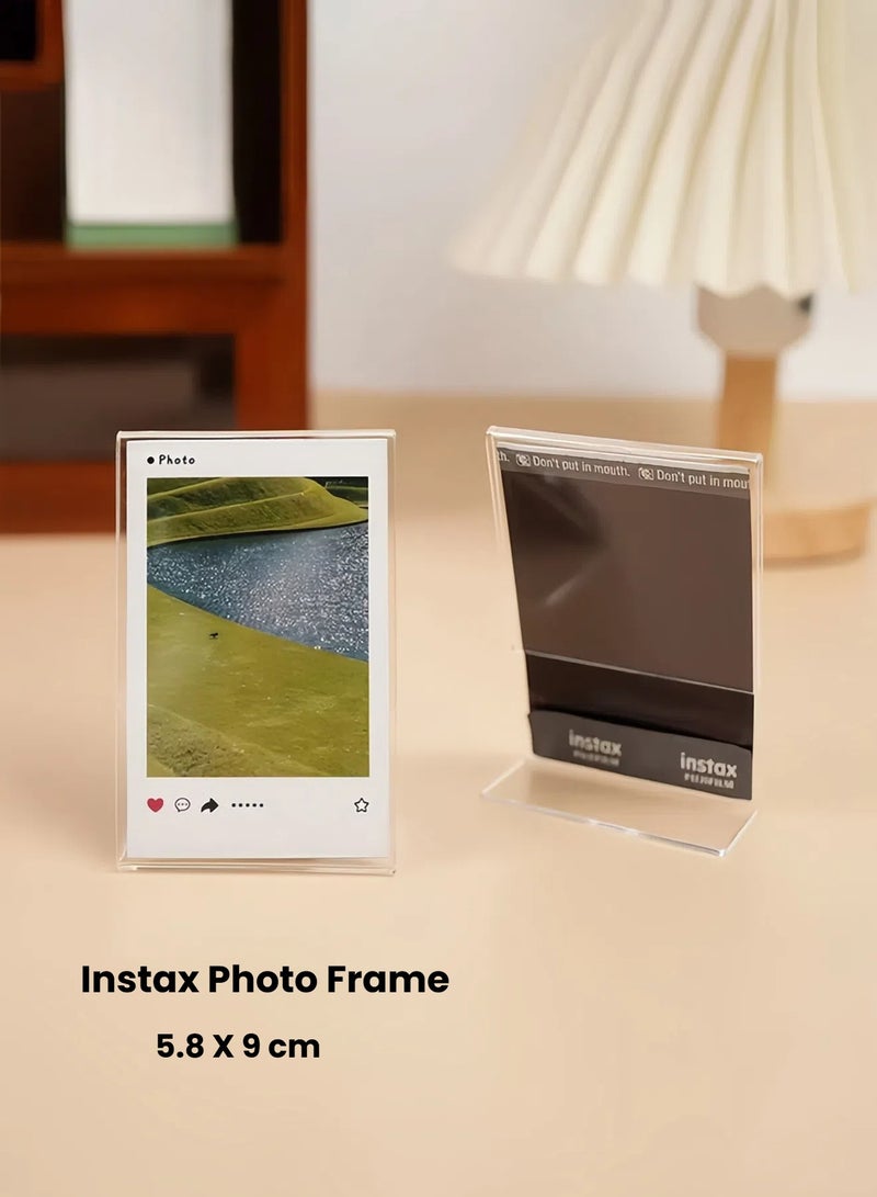 غابة خضراء برواز  مجموعة إطارات الصور الصغيرة للعرض على المكتب، إطارات الصور الصغيرة لكاميرا Instax Mini، مجموعة أفقية ورأسية من قطعتين - Image 1