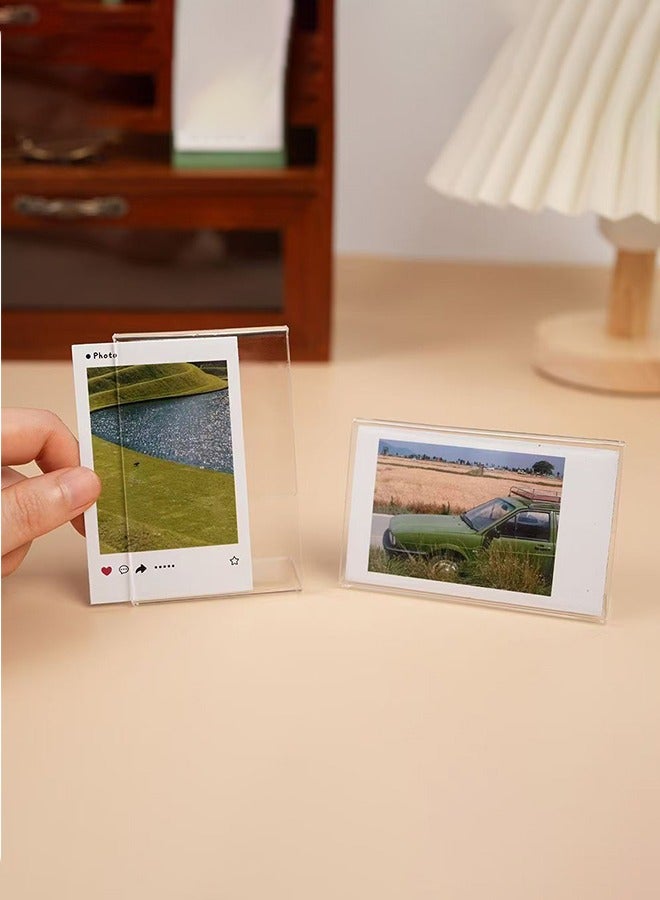 غابة خضراء برواز  مجموعة إطارات الصور الصغيرة للعرض على المكتب، إطارات الصور الصغيرة لكاميرا Instax Mini، مجموعة أفقية ورأسية من قطعتين - Image 3