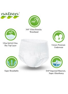 nateen Nateen Hospeen Adult Diaper Pants size Medium, Adult pull ups for light Incontinence, period pants for heavy flow, super comfort fit women panty for postpartum, waist size 60-110cm, Day 40 counts.  - Image 3