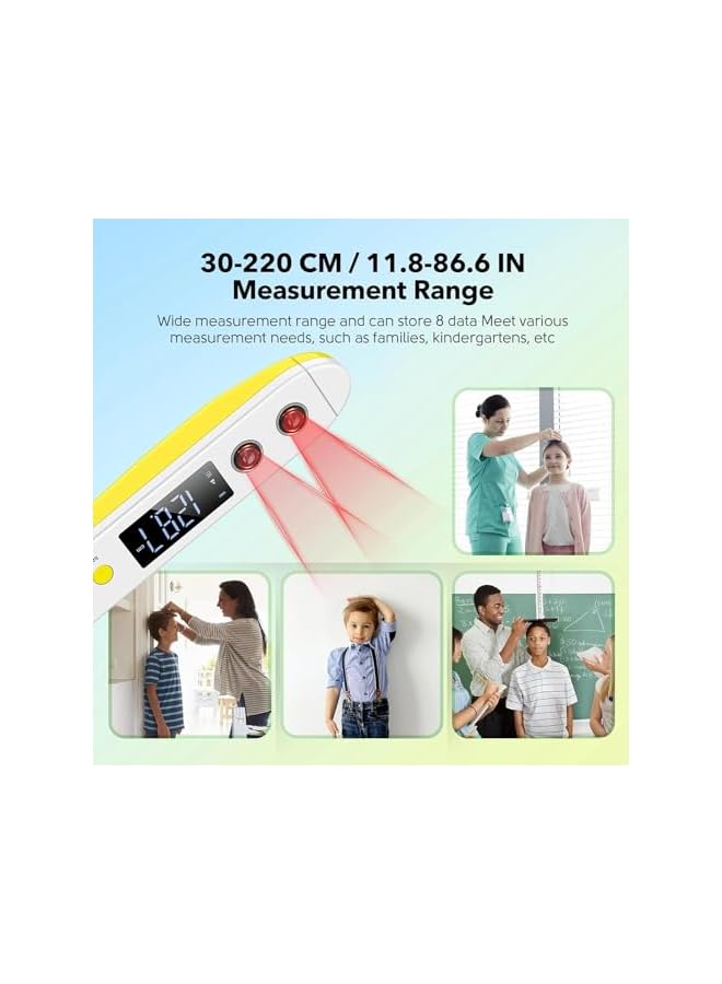 The Bros Ultrasound Body Height Stadiometer, Portable Handheld Cordless Height Measurement Device, with Temperature Display, Precision Room Decor, for Children and Adults 30cm-220cm / 11.8in-86.6in - Image 2
