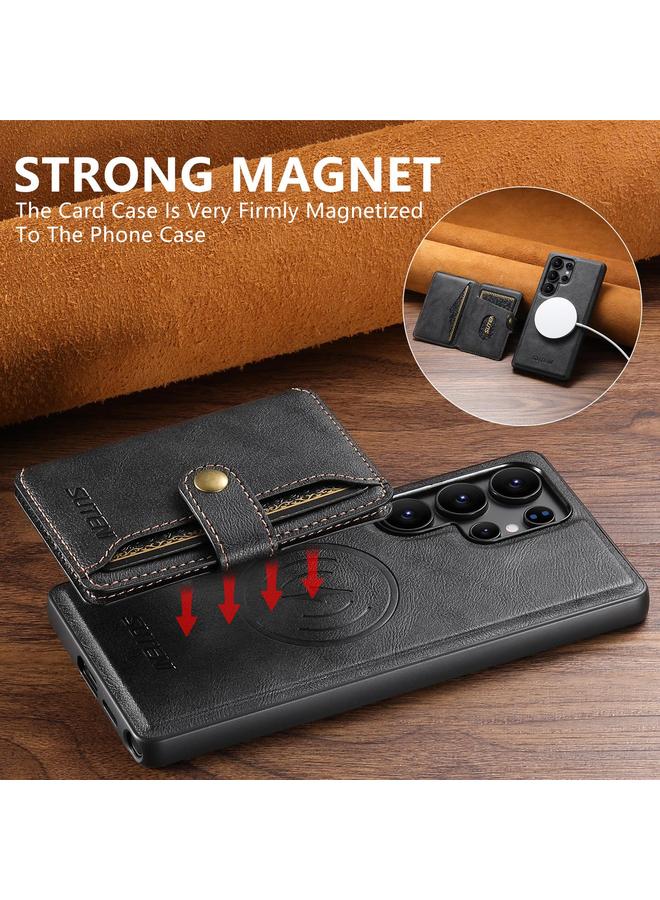 Suteni Case For Samsung Galaxy S23 Ultra 5G M4 Magnetic Card Bag MagSafe Leather Phone Case - Image 3