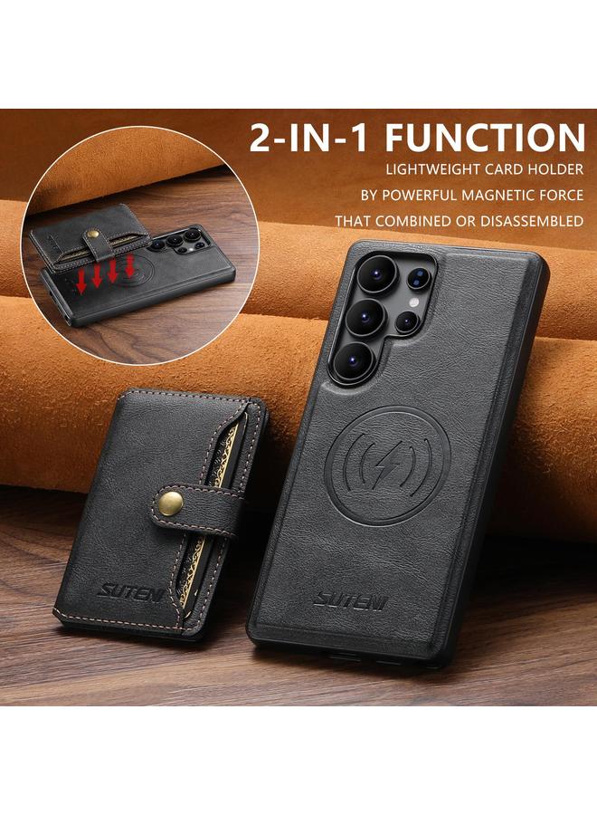 Suteni Case For Samsung Galaxy S23 Ultra 5G M4 Magnetic Card Bag MagSafe Leather Phone Case - Image 2