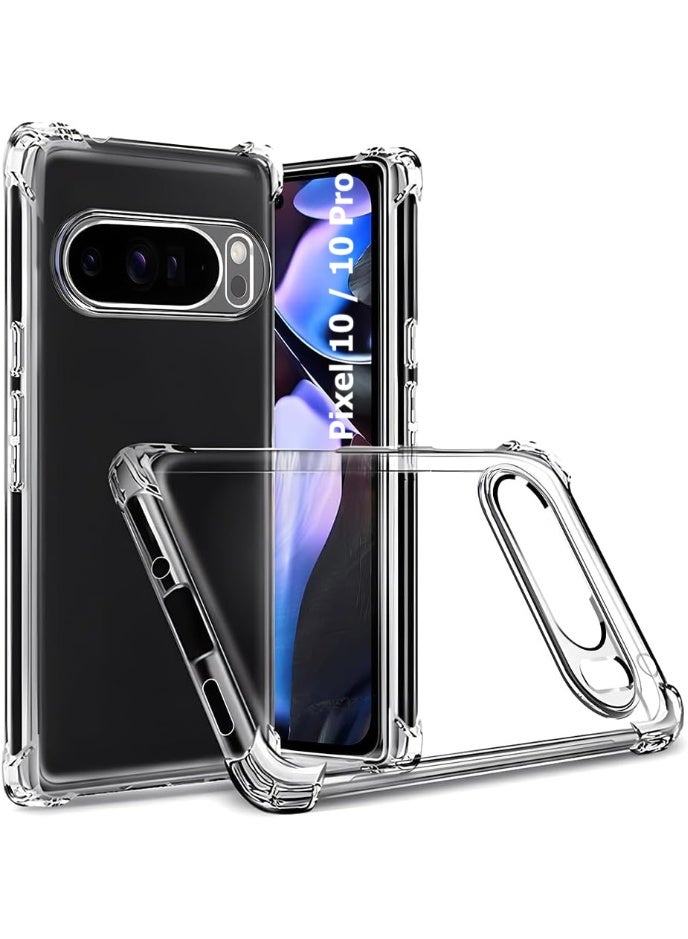 Zubitech Case for Google Pixel Pixel 10 / Pixel 10 Pro Crystal Clear Silicone Cover Bumper Shockproof Protective Cover with Best Camera Protection Designed for Google Pixel 10 / 10 Pro - Image 1
