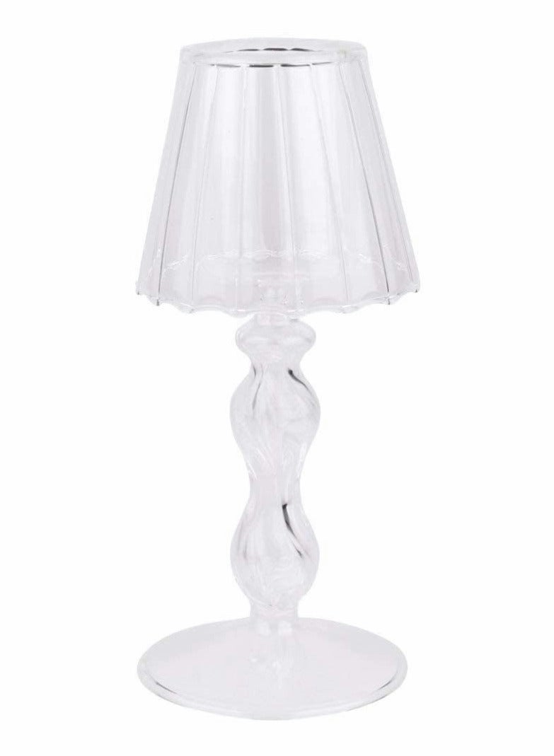 KASTWAVE Glass Tea Light Candle Holder Desk Lamp Shape Candle Holder Table Candle Holder Decoration Twisting Pattern - Image 1