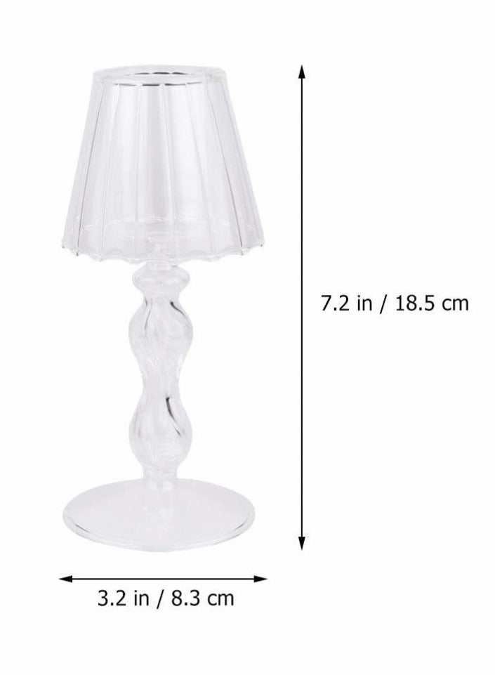 KASTWAVE Glass Tea Light Candle Holder Desk Lamp Shape Candle Holder Table Candle Holder Decoration Twisting Pattern - Image 2