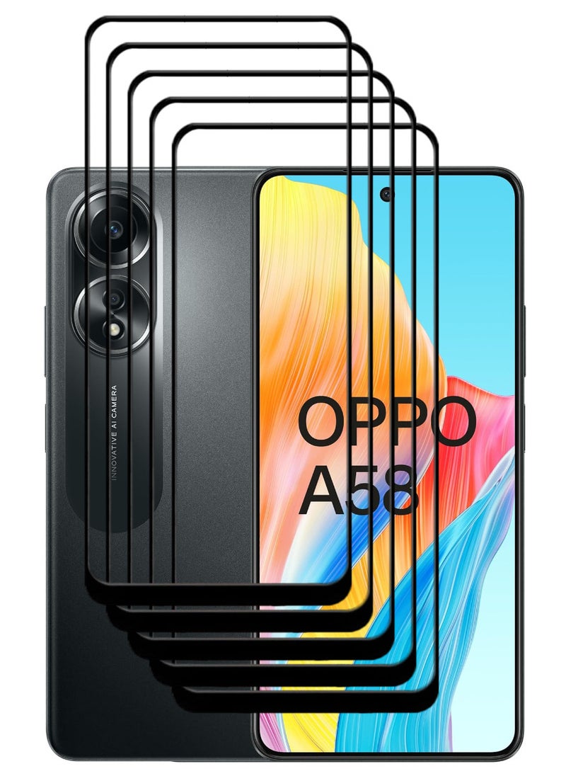 ACLIX 5 Pieces Antistatic ESD Dustproof Premium Quality High Definition Tempered Glass Screen Protector Designed For Oppo A58 4G - Image 1