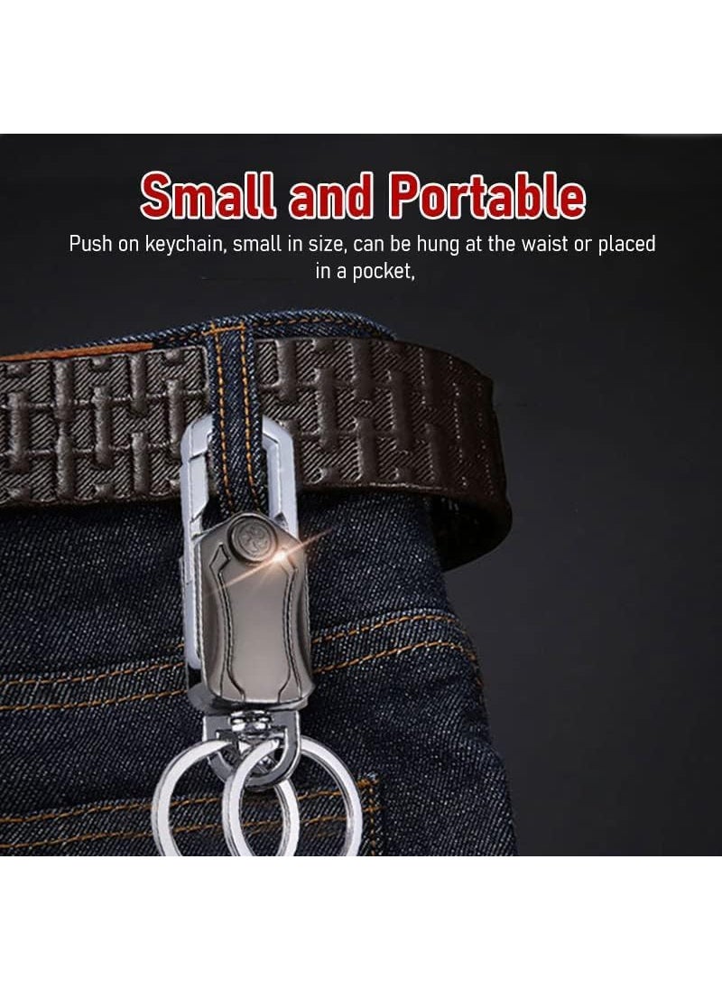 Generic - Generic Multifunctional Keychain with Bottle Opener 360Degree Rotation Metal Construction Dual Rings Silver and Black - Image 1