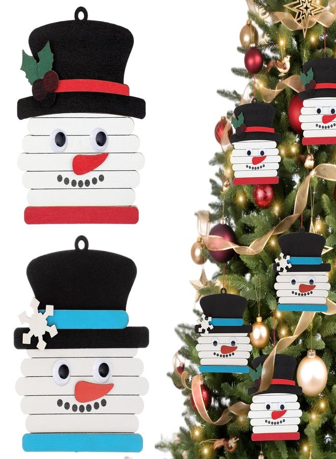Big Gun Biggun 16 Pcs Snowman Stick Craft Kits for Christmas Tree Decorations - Christmas Crafts Ornament for Kids Adults Home Classroom Xmas Activities Party Favors - Image 1