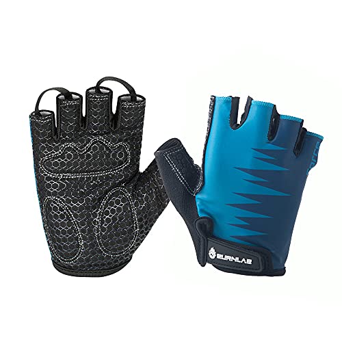 BURNLAB Flex Gym Gloves for Men and Women - Ideal for Weightlifting, Cycling, Crossfit, Offers Good Grip and Soft Padding (Blue, X-Large) - Image 1
