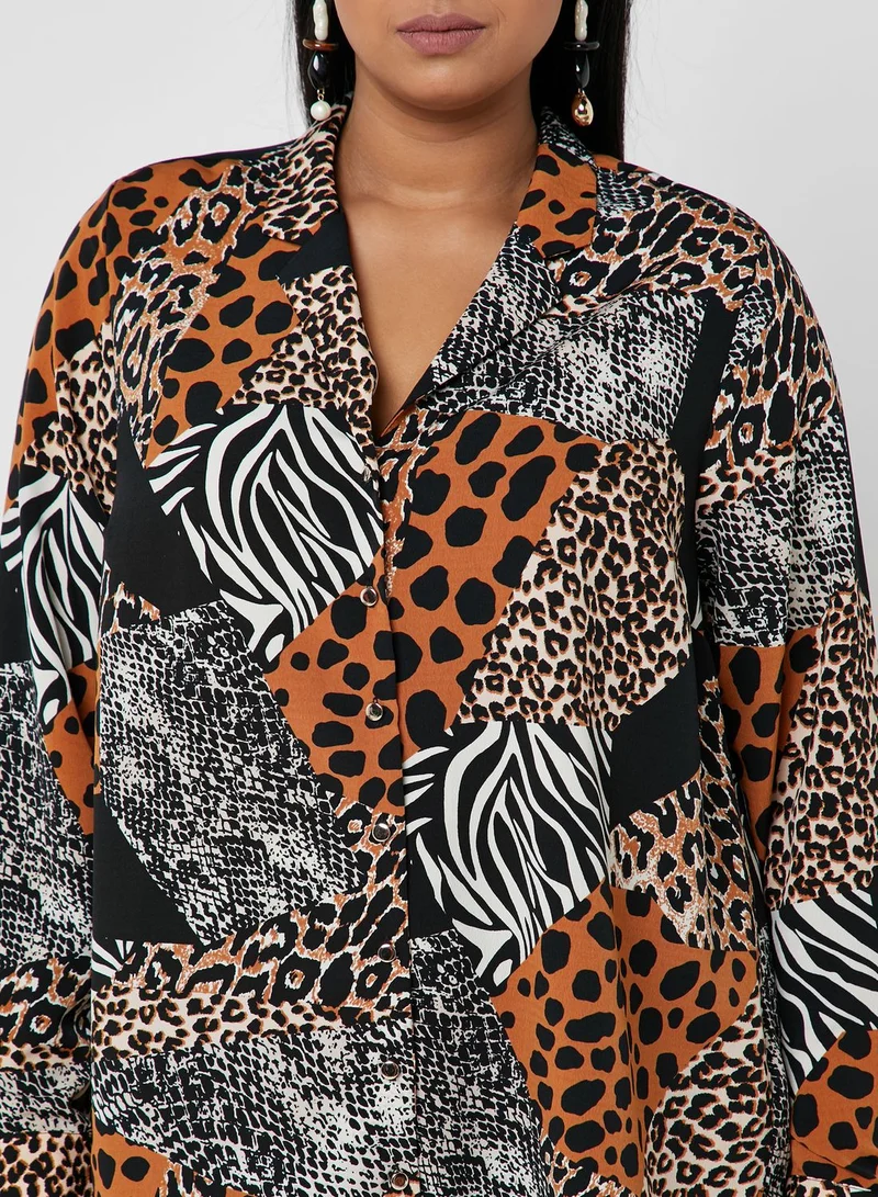 dp curve Leopard print Button Down Shirt