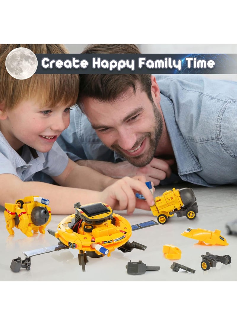 MAGIC VAULT Solar Robot Toys 6 in 1 STEM Projects for Kids Ages 8-12 Science Kits for Boys Solar Power Space Toy Science DIY Gift Educational Experiment Robotics Kit (Yellow)  - Image 4