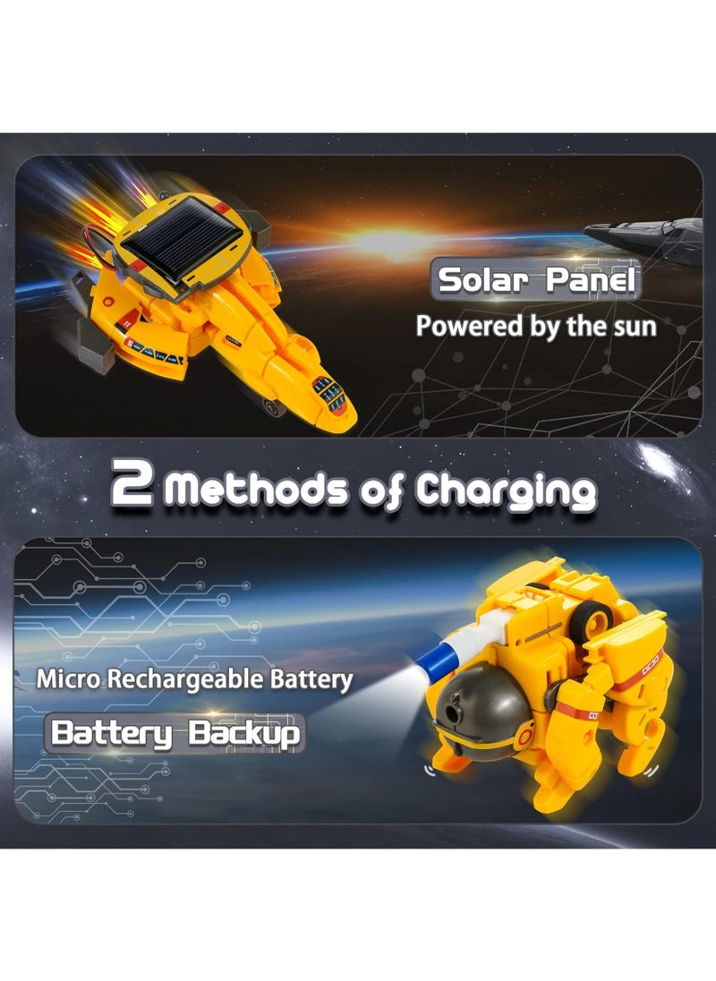 MAGIC VAULT Solar Robot Toys 6 in 1 STEM Projects for Kids Ages 8-12 Science Kits for Boys Solar Power Space Toy Science DIY Gift Educational Experiment Robotics Kit (Yellow)  - Image 2