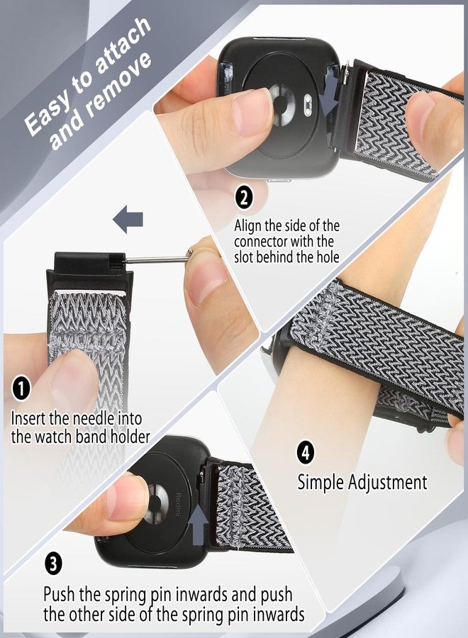 Tiptops Bands Compatible with Xiaomi Redmi Watch 3 Active/Watch 3 Lite Replacement Nylon Wristband Strap Elastic - Image 5