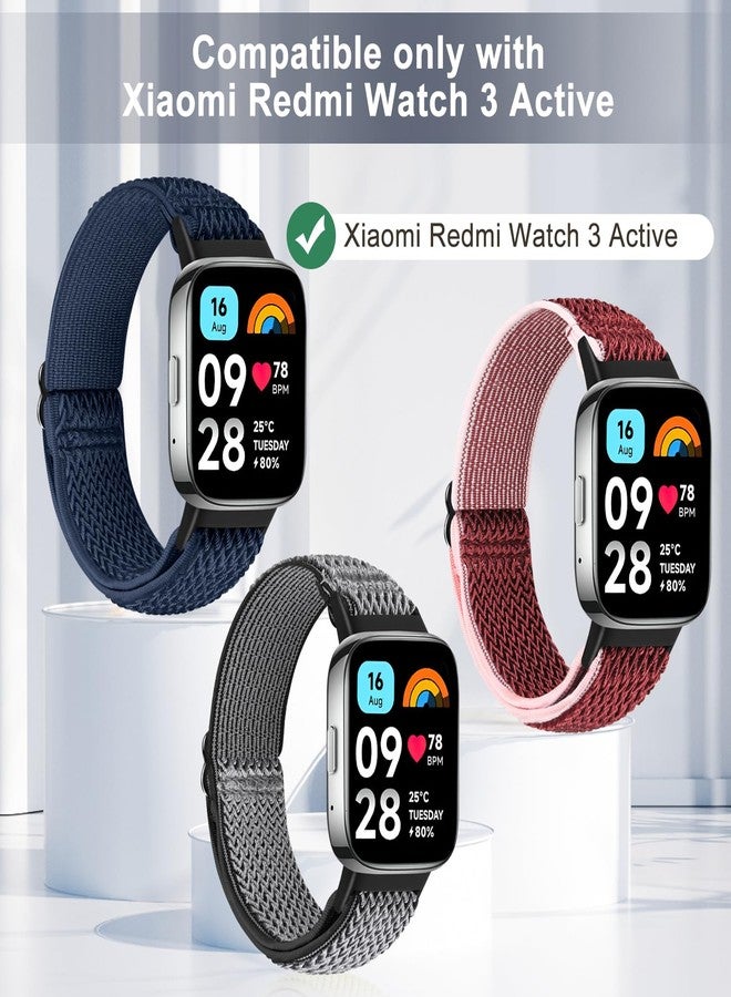 Tiptops Bands Compatible with Xiaomi Redmi Watch 3 Active/Watch 3 Lite Replacement Nylon Wristband Strap Elastic - Image 2