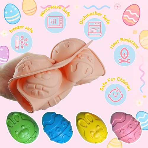 Vidotim 3Pack Easter Chocolate Mold,6 Cavity Easter Eggs Silicone Mold, Non-Stick Egg Baking Mold Tray,Egg Shaped Molds (Easter Eggs Mold) - Image 3