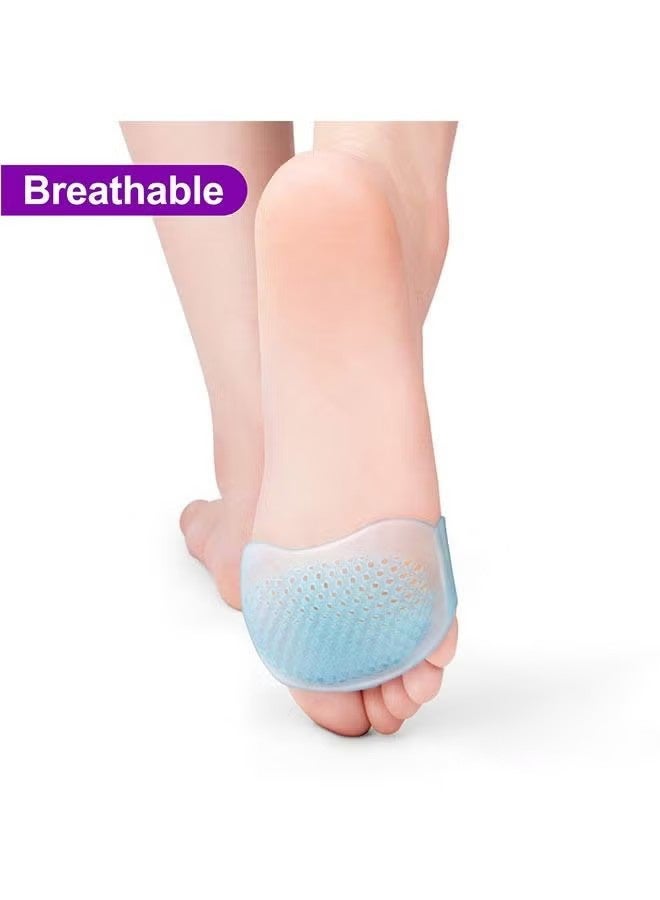 YJ 2 Pair Metatarsal Pads Ball of Foot Cushions for Women and Men, Soft Gel Foot Pads Metatarsal Forefoot Cushioning Foot Pain Relief - Image 4