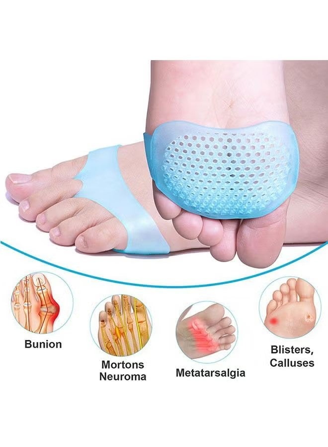 YJ 2 Pair Metatarsal Pads Ball of Foot Cushions for Women and Men, Soft Gel Foot Pads Metatarsal Forefoot Cushioning Foot Pain Relief - Image 5