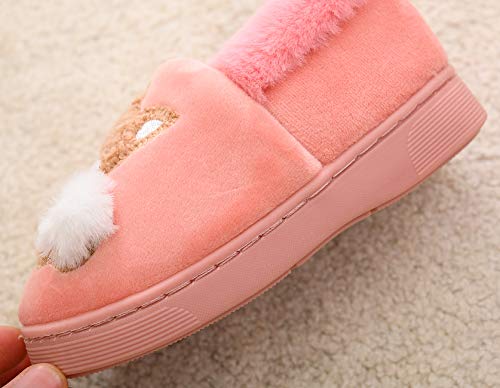 Ainikas Toddler Boys Girls Slippers Fluffy Little Kids House Slippers Warm Cute Animal Home Slipper, Pink 5.5-7 Toddler - Image 5