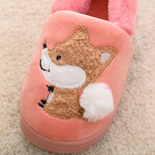 Ainikas Toddler Boys Girls Slippers Fluffy Little Kids House Slippers Warm Cute Animal Home Slipper, Pink 5.5-7 Toddler - Image 3